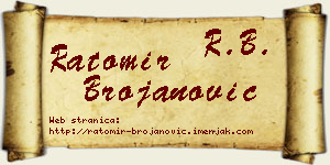 Ratomir Brojanović vizit kartica